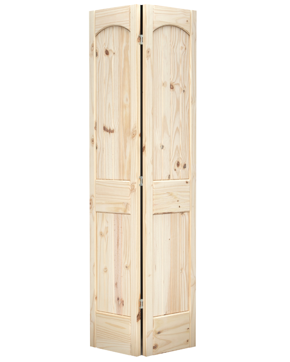 2 Panel Arch Top V-Groove Knotty Pine Bifold Interior Door