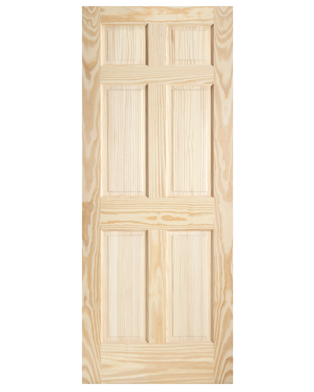 Raised Single Hip 6 Panel Pine Exterior Door | Wholesale Pine