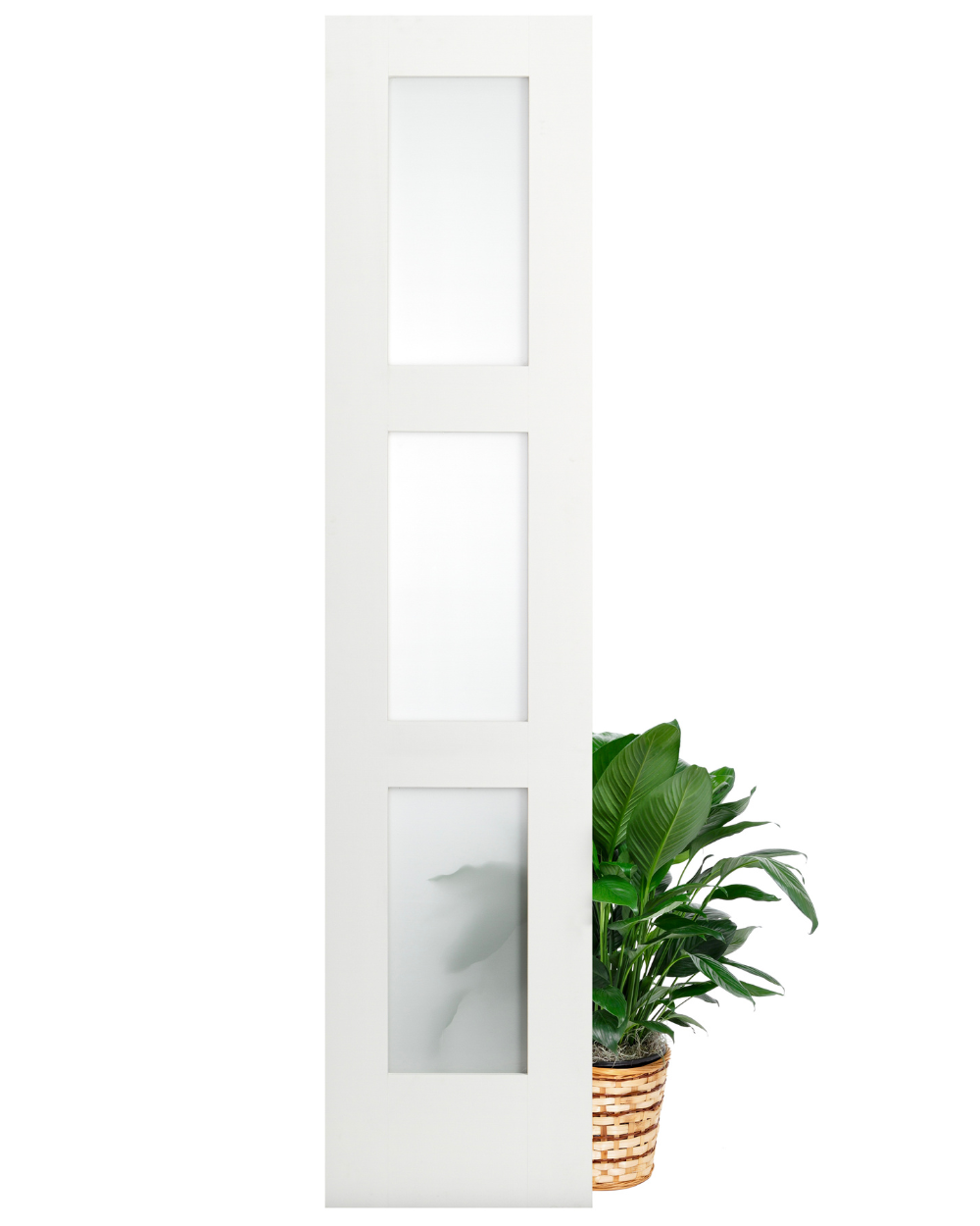 Three Frosted Glass Panel Shaker Interior Door (Primed)