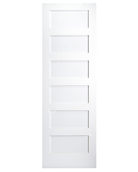 Six Panel Shaker Interior 8' Door (Primed)